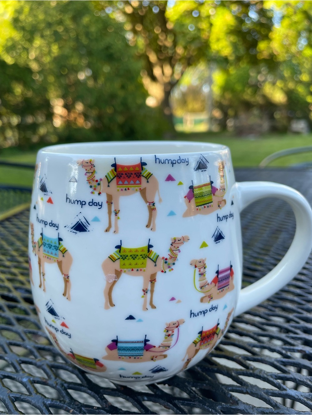 Pfaltzgraff Hump Day Coffee Mug Colorful Camel Motif